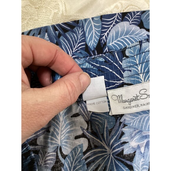 Vintage Margaret Smith Women's Size S Blue Floral Elastic Waist A-Line Skirt - Picture 8 of 8